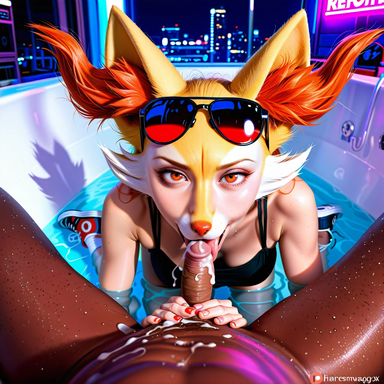 threesome,1girl,2boy, threesome,1girl,2boy, licking_dick, cum_covered, clips,shoulders, black_dress,white_socks,red_sunglasses,braixenpxl,sneakers, bathtub, crowded_beach, cyberpunk, harnessgag, detailed, Dark-Skinned