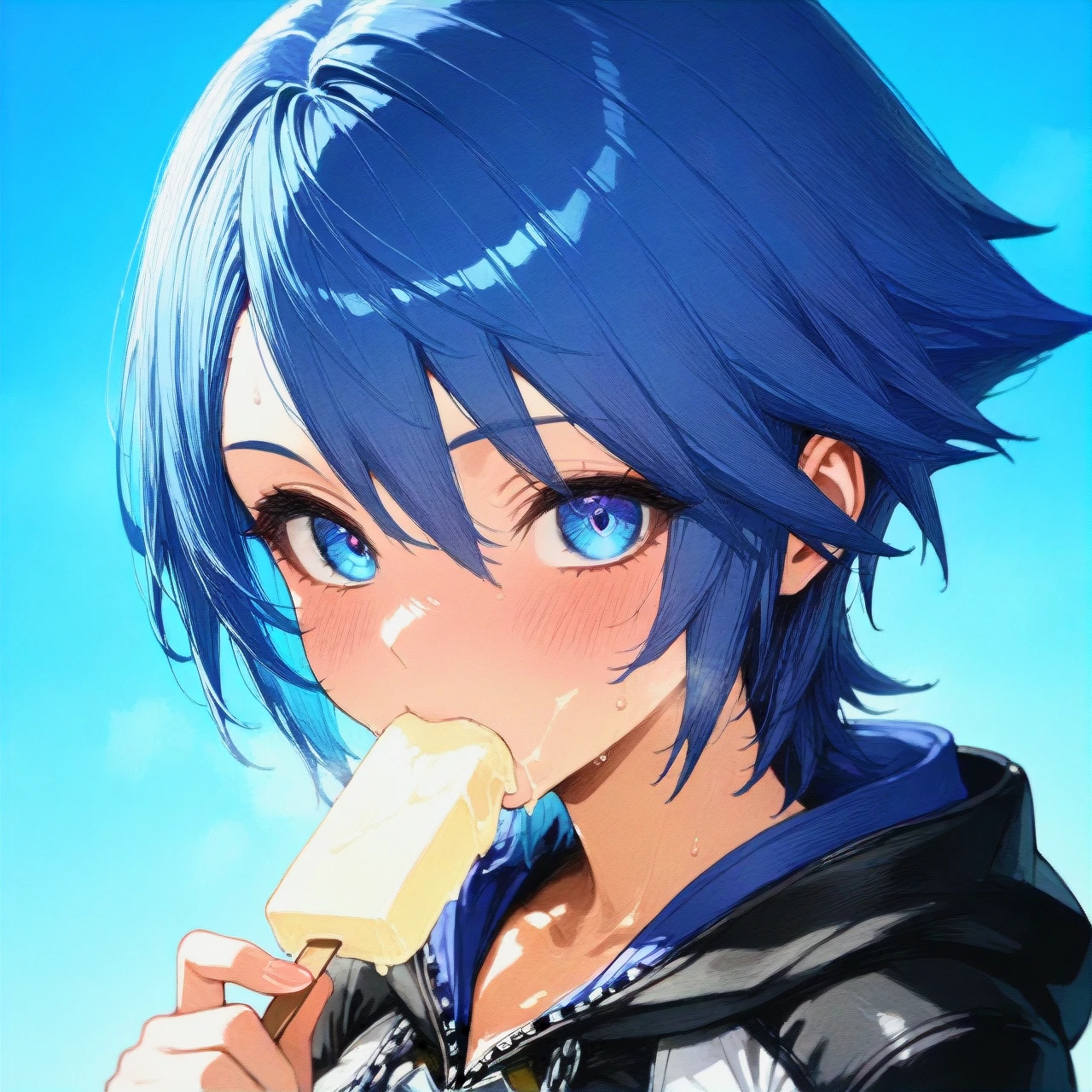 @aqua_(kingdom_hearts) ,eating ice cream