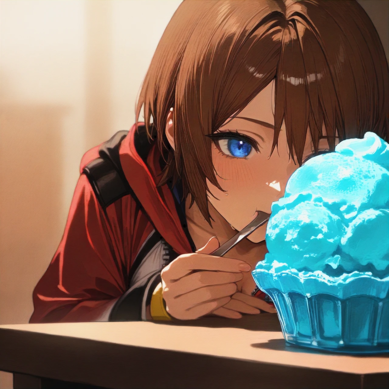 @aqua_(kingdom_hearts) ,eating ice cream