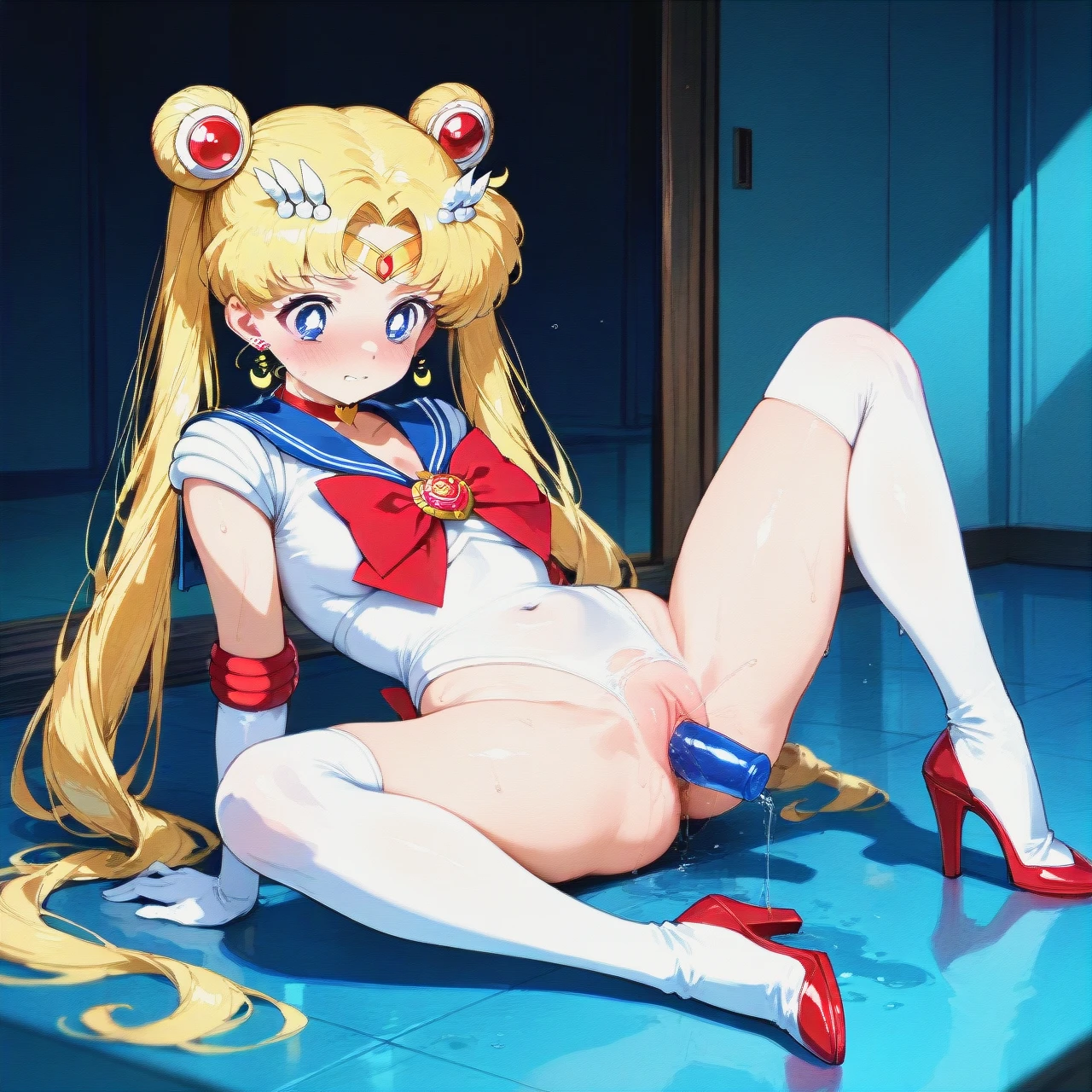 @sailor_moon transparent white bodysuit full body ,  (vaginal_object_insertion)