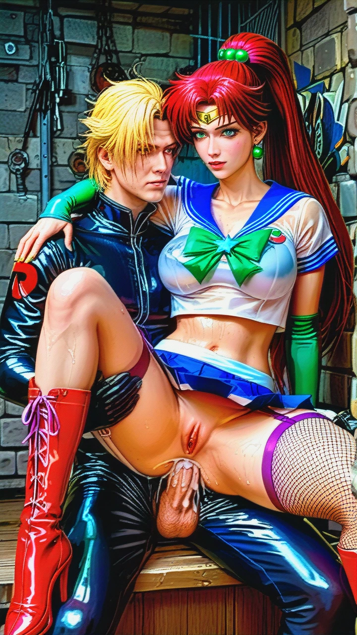 @jessie, @ino_yamanaka, @sailor_jupiter ,super realistic, eye contact, purple costume, white wet see through top, pirate, dungeon, anal, creampie, tight asshole, grope tits, garter belt, fishnet, fucked reverse cowgirl against wall, upskirt, boots, cheerleader, latex miniskirt, spread pussy