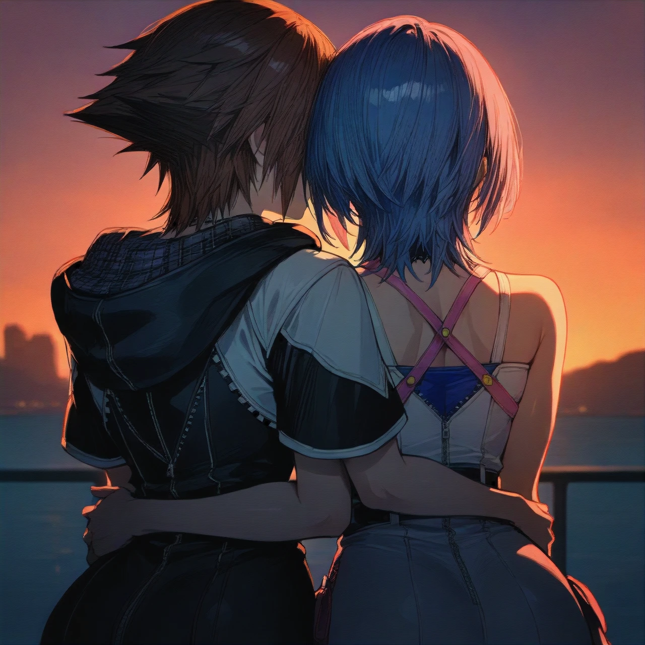 @aqua_(kingdom_hearts) ,@kairi_(kingdom_hearts) ,(arm_hug)