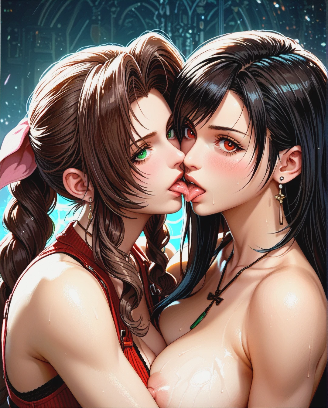 @tifa_lockhart ,@aerith_gainsborough ,,tifa rimming aerith,rimming,female only ,2girls