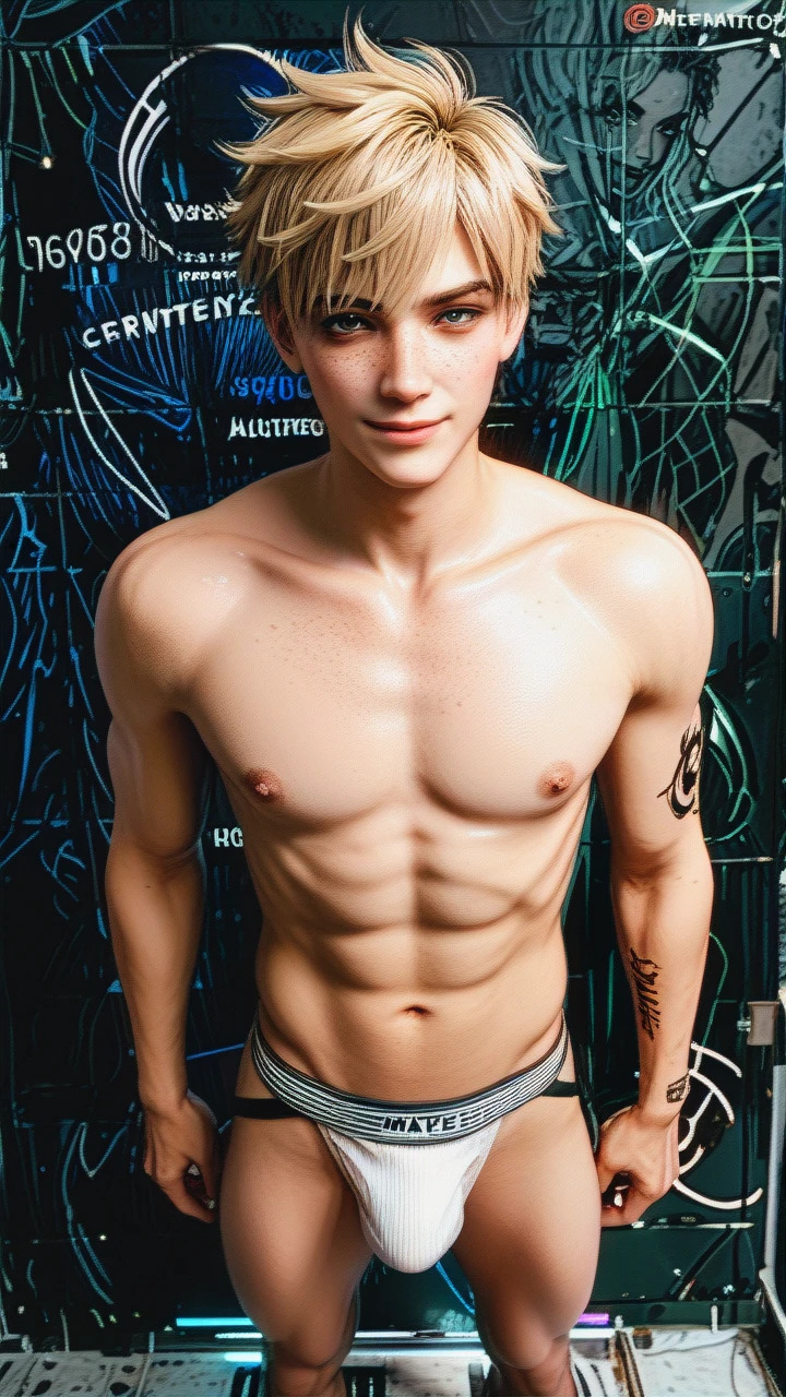 2twink,3d,skinny,slim,teenager,adorable face, femenine male, collaborative,side-by-side, freckles,emo haircut,blonde,white paled,defined, flat chest, high angle,anus spread,big smile,gay porn, jockstrap, standing