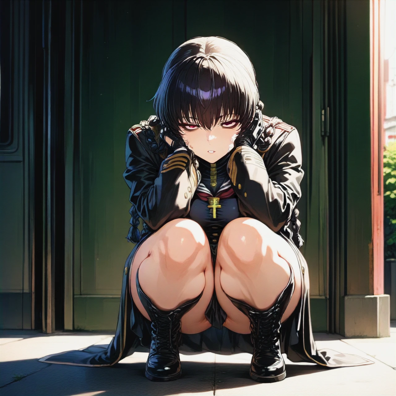 @roberta_(black_lagoon) , (squatting)