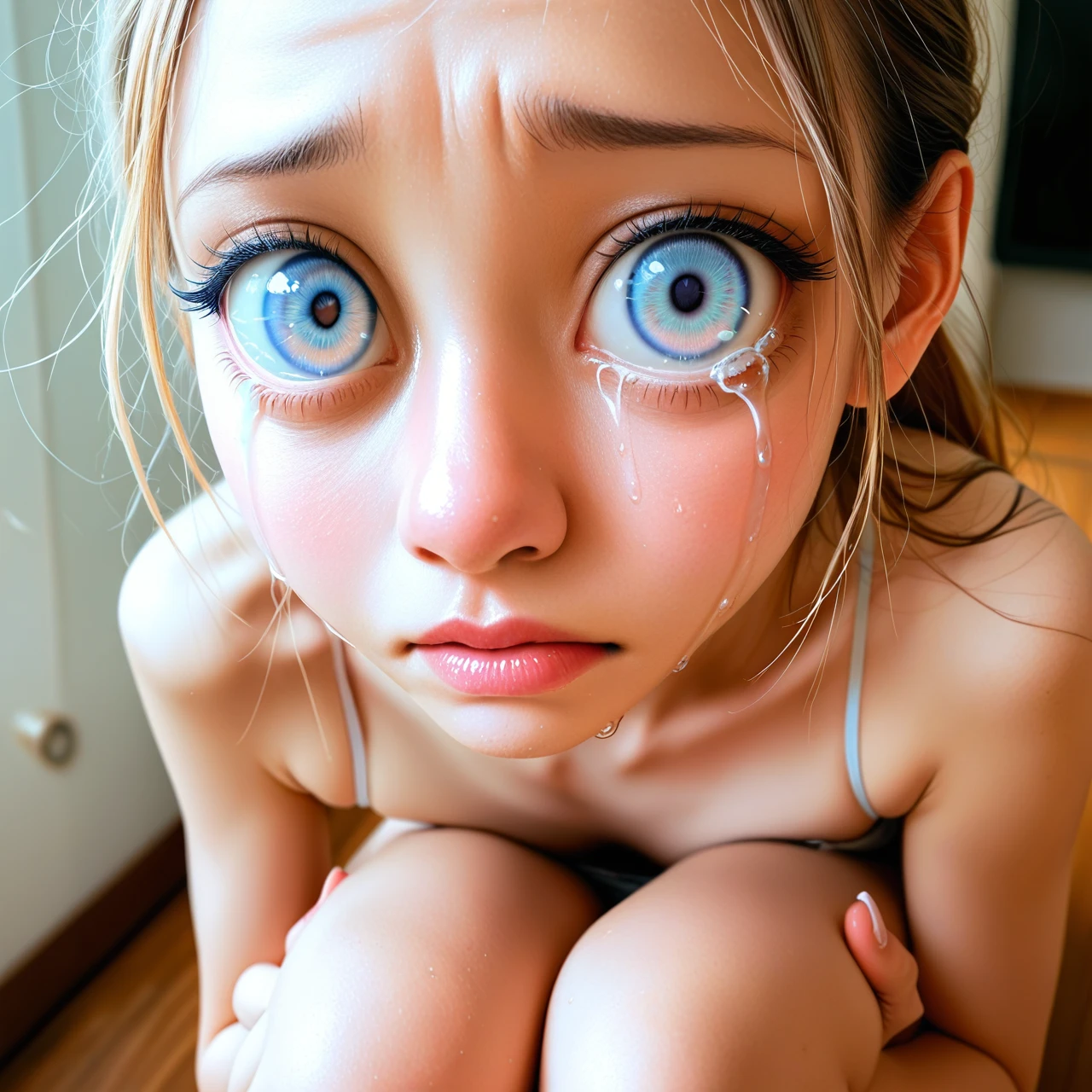 Asian, cute, big eyes, cute nose, skinny, viginal sex, crying, legs hold