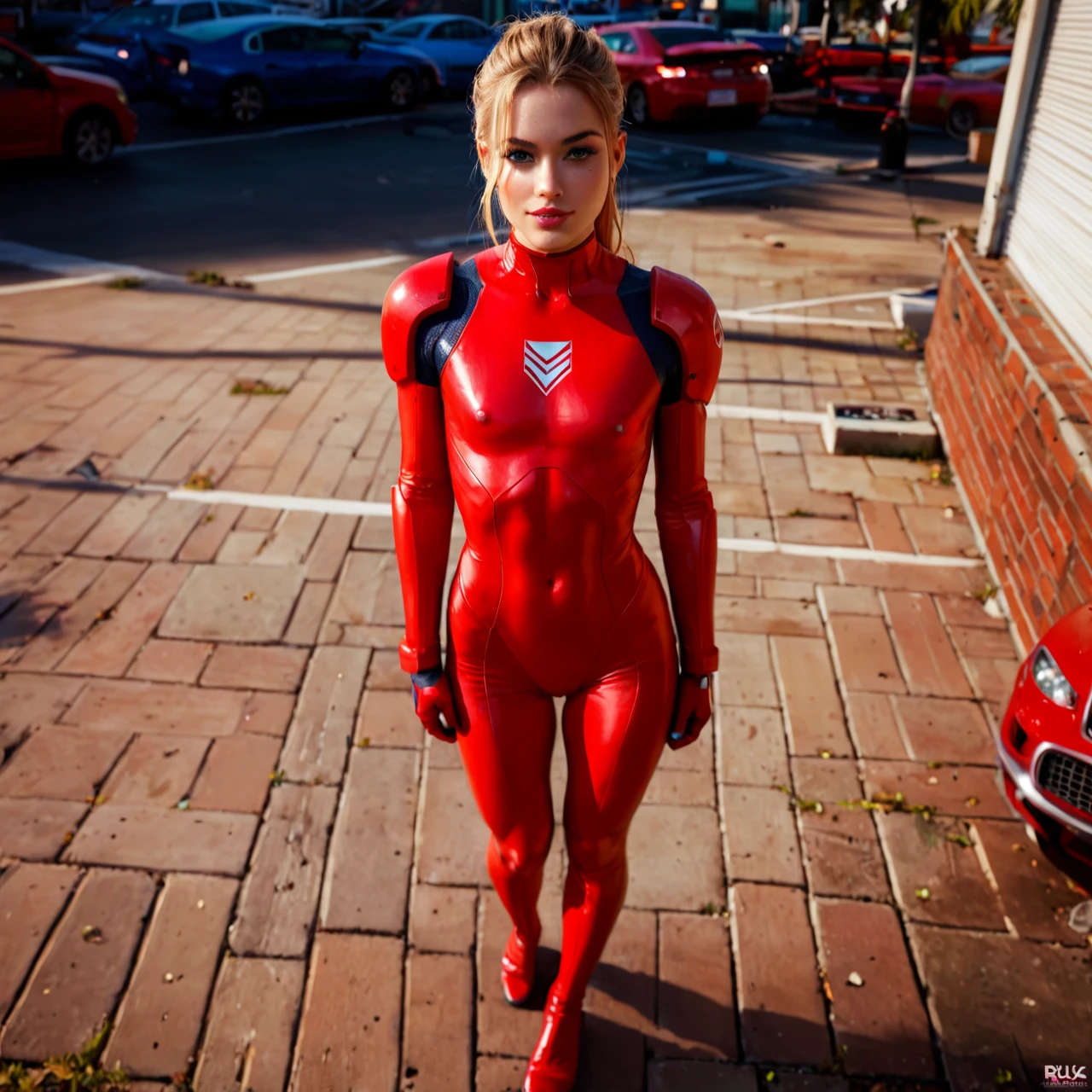 Iron man,femboy,bottom heavy,from above,big bubble butt,standing,full-height portrait,slim fit,flat chest,face