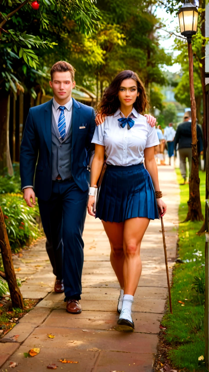 Brunette, white woman, schoolgirl costume, black men fucking her, thick thighs, bound to a long wooden stick, woman is hanging off a stick by her arms and legs, her arms and legs tied to a long stick with ropes, bound to stick, stick carried by black men, interracial, prey caught, black African tribesmen, walking, stick on shoulders of black men whilst they are walking.