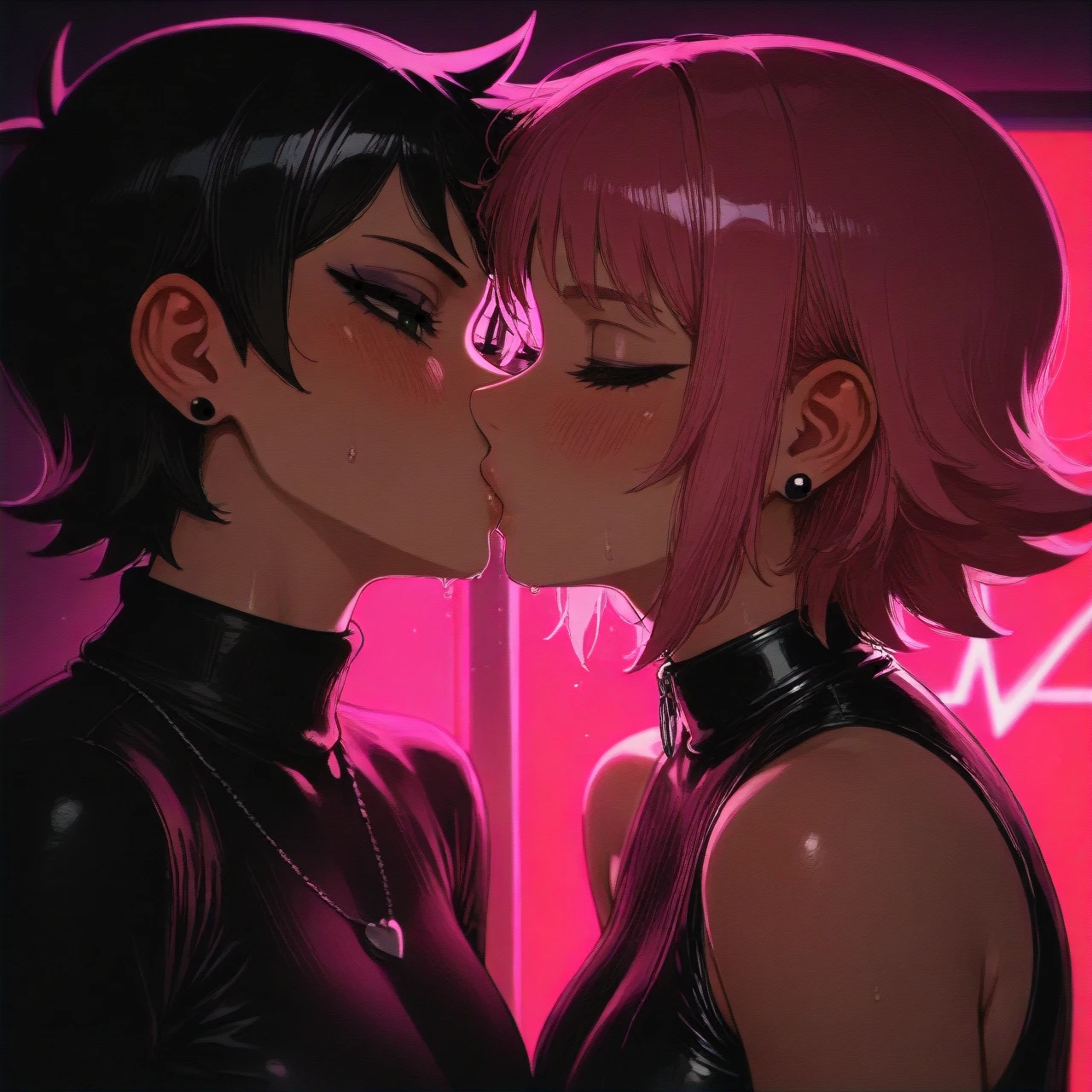 Envy Adams from scott pilgrim, ramona flowers from scott pilgrim, kissing, lesbian,