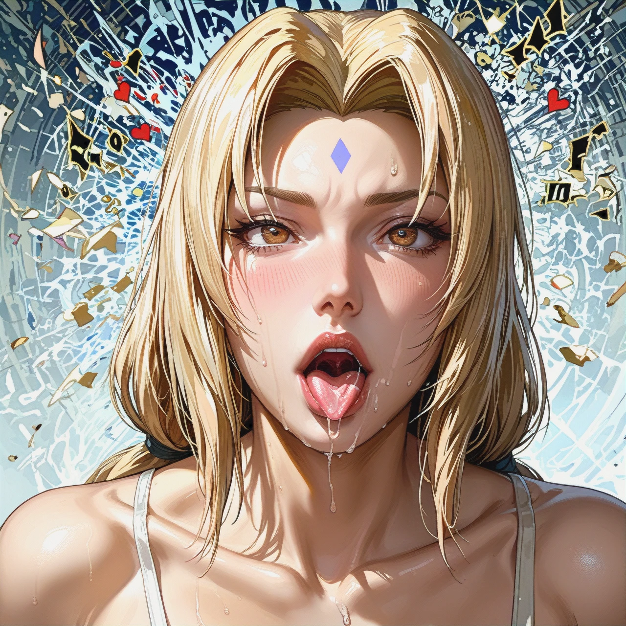 @tsunade (ahegao) squirt 1girl 1boy