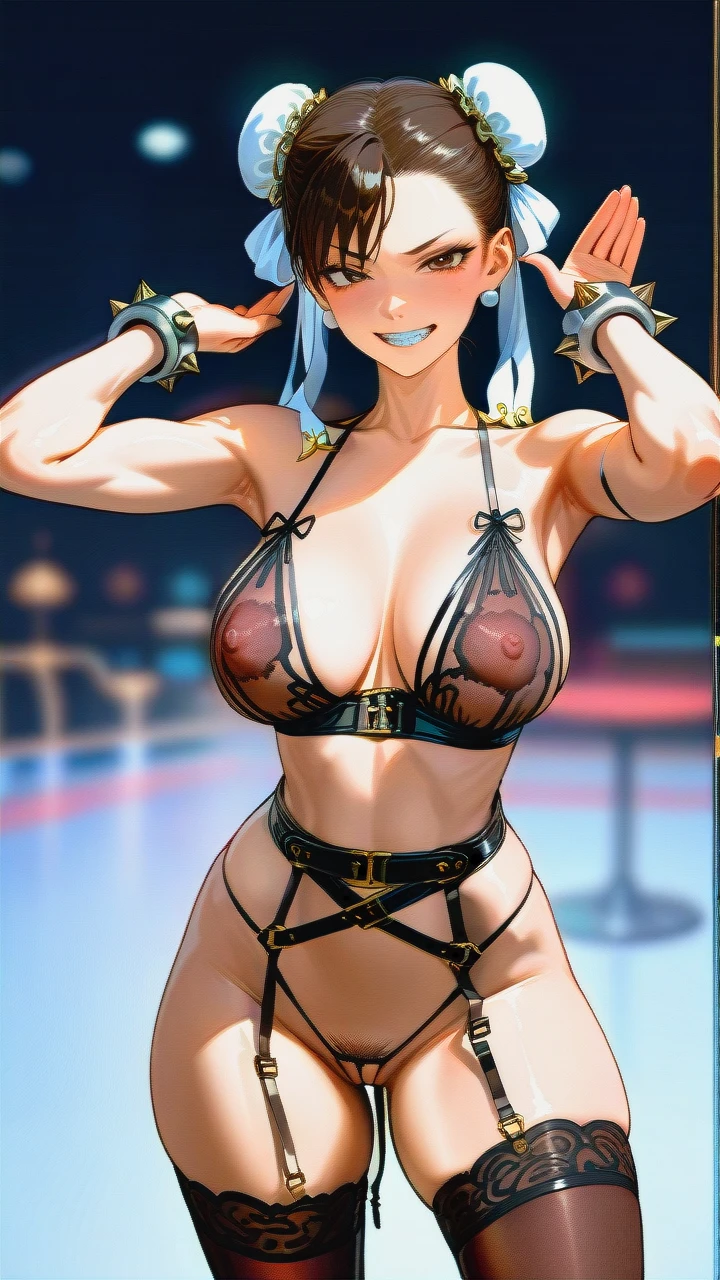 @chun-li (clenched_teeth_smile) (beautiful) (full-face) (pointy_breasts) (High-resolution) (original_lines) (thick thighs) (naughty_face) (lingerie) (covered_nipples) (pubic_hair) (light_areolae) (skinny) (thin) (thighighs) (brown_eyes) (legs_apart) (garter) (lips) (G-string) (young_female) (tight_belts) (defined_musculature) (very_skinny_body) (ectomorph) (pinky_out) (slim) (perky_breasts) (impossible_bra) (full_thighs) (bunny_pose) (pussy)