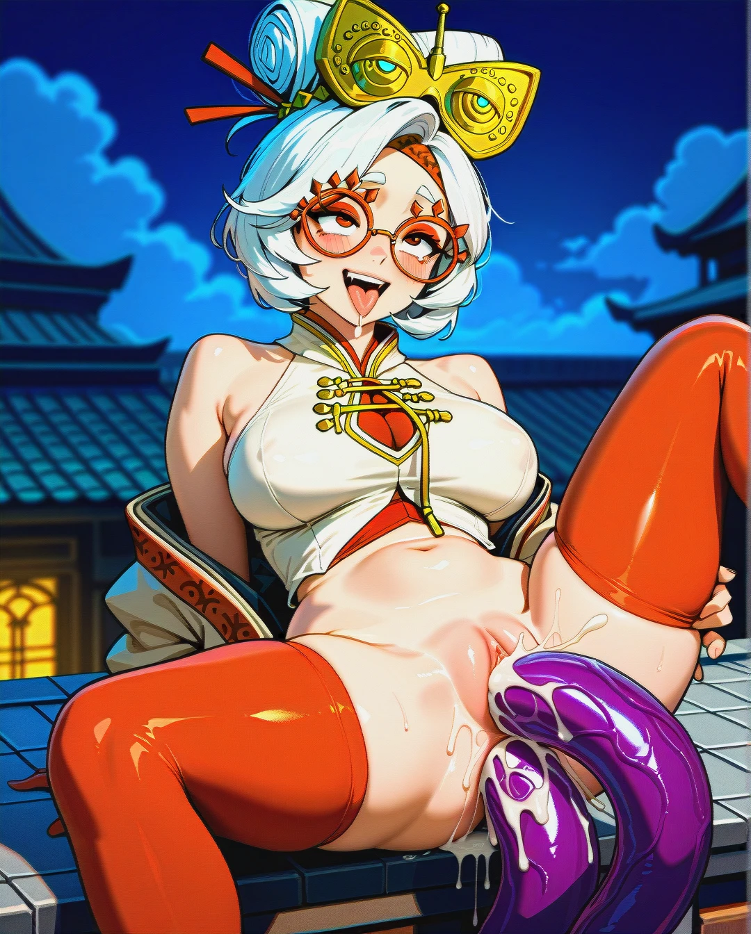 Detailed,night,rooftop,purah from legend of zelda, outfit,tits grab,huge ,tentacles,double penetration,creampie,hyper gigantic cock, anal sex,belly bulge,blushing happy,ahegao,tears,cum dripping,anal stretch