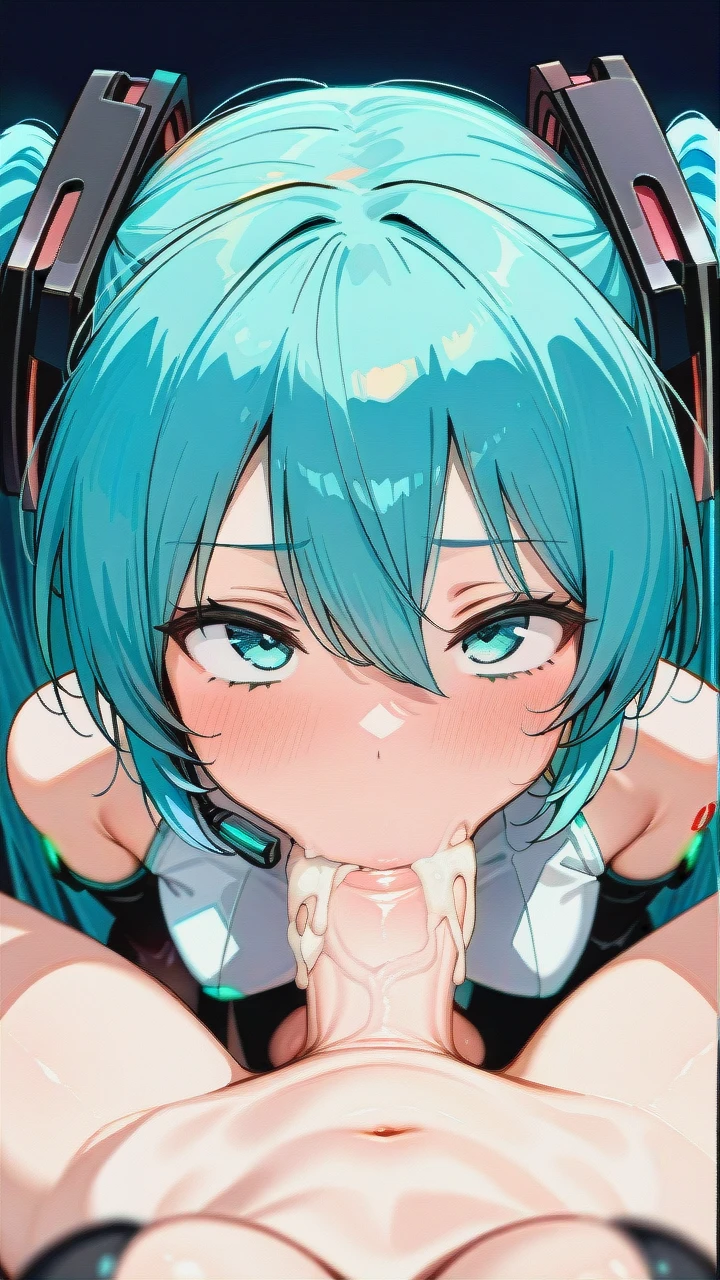 futanari @hatsune_miku, (irrumatio), (futa_with_female), (gangbang), ((full-length)), huge dick, (group_sex), (bukkake), Everyone is visible, ((futa_Hatsune_Miku)), X-ray throat, (female_pov), (pov), (multiple_views),