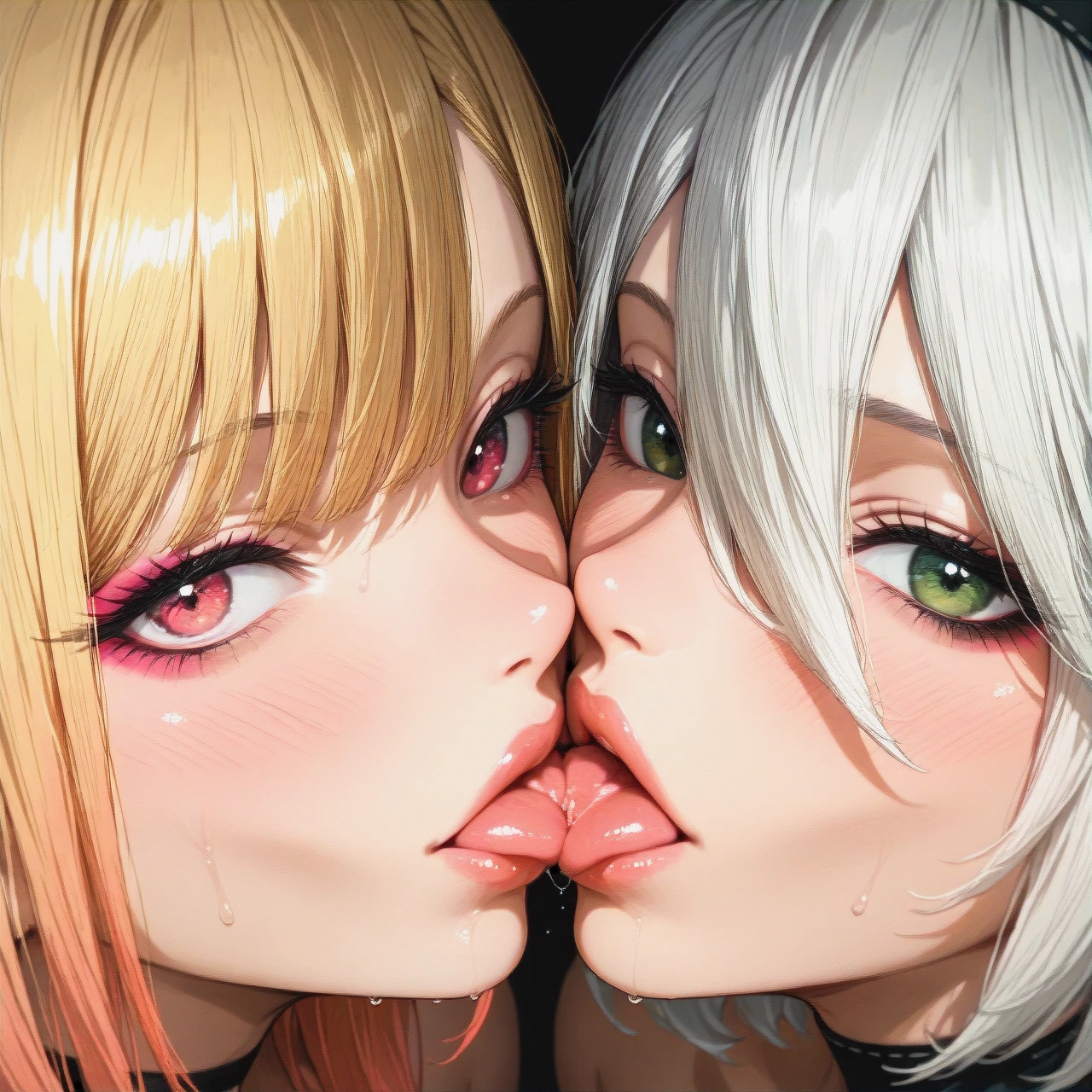 @kitagawa_marin @2b (reach-around) (mutual_masturbation) (kissing_neck)