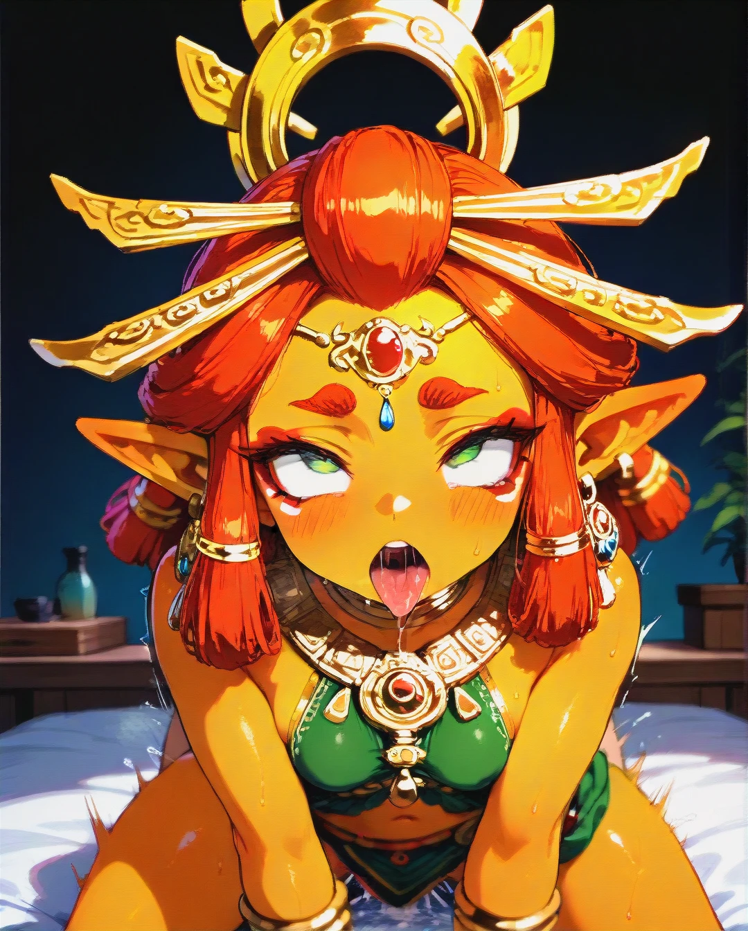 Riju from legend of zelda,(clothed_sex),(ahegao), (sex_from_behind),