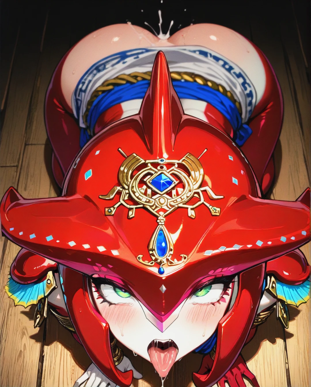 Riju from legend of zelda,(clothed_sex),(ahegao), (all_fours),@sidon,