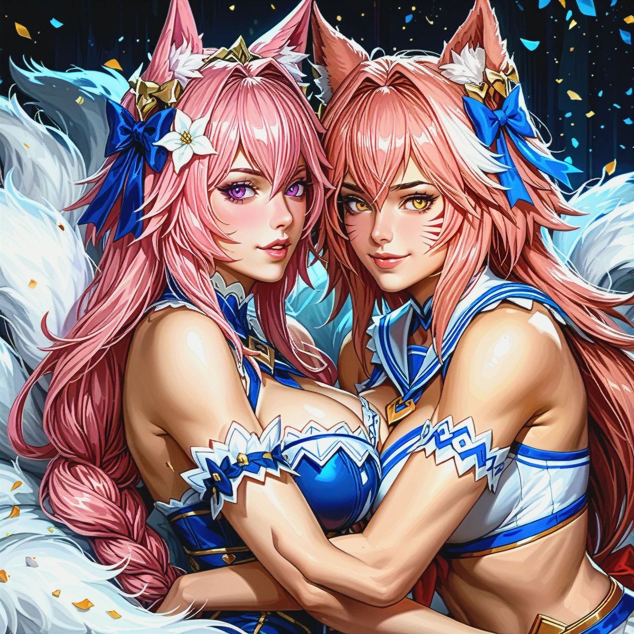 @ahri @felix_argyle @astolfo (futanari) (cuddling)