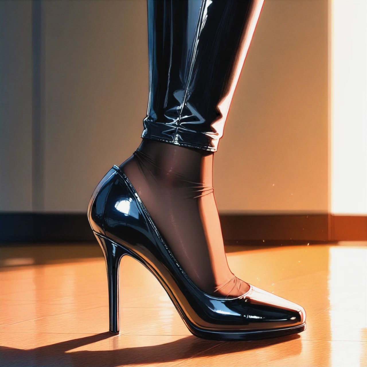 (futanari) heels, foot, high heels, stockings, pants