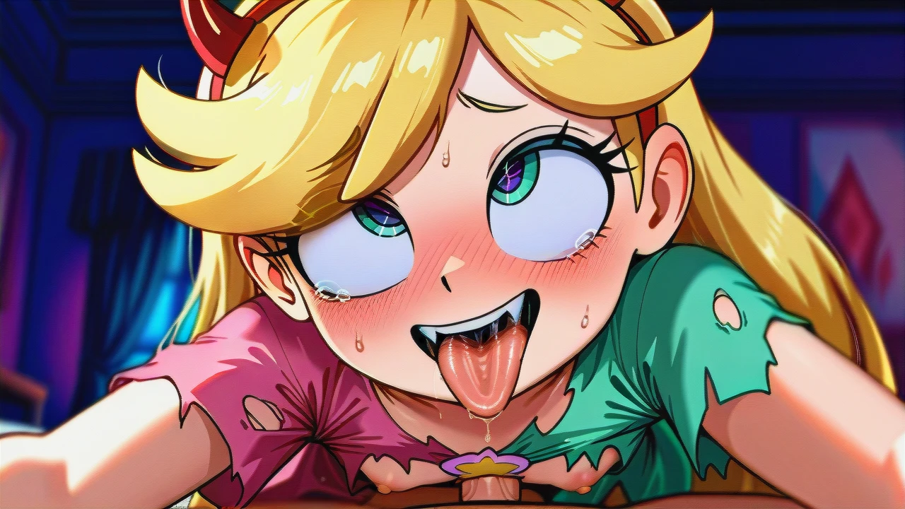 young futanari @star_butterfly, femboy @marco_diaz, futanari on , Star fucking Marco, Marco with ahegao, marco on all-fours, marco wearing torn dress, Marco with pleasured face, Star with horny fac, Star blushing, Star with flat chest, in classroom