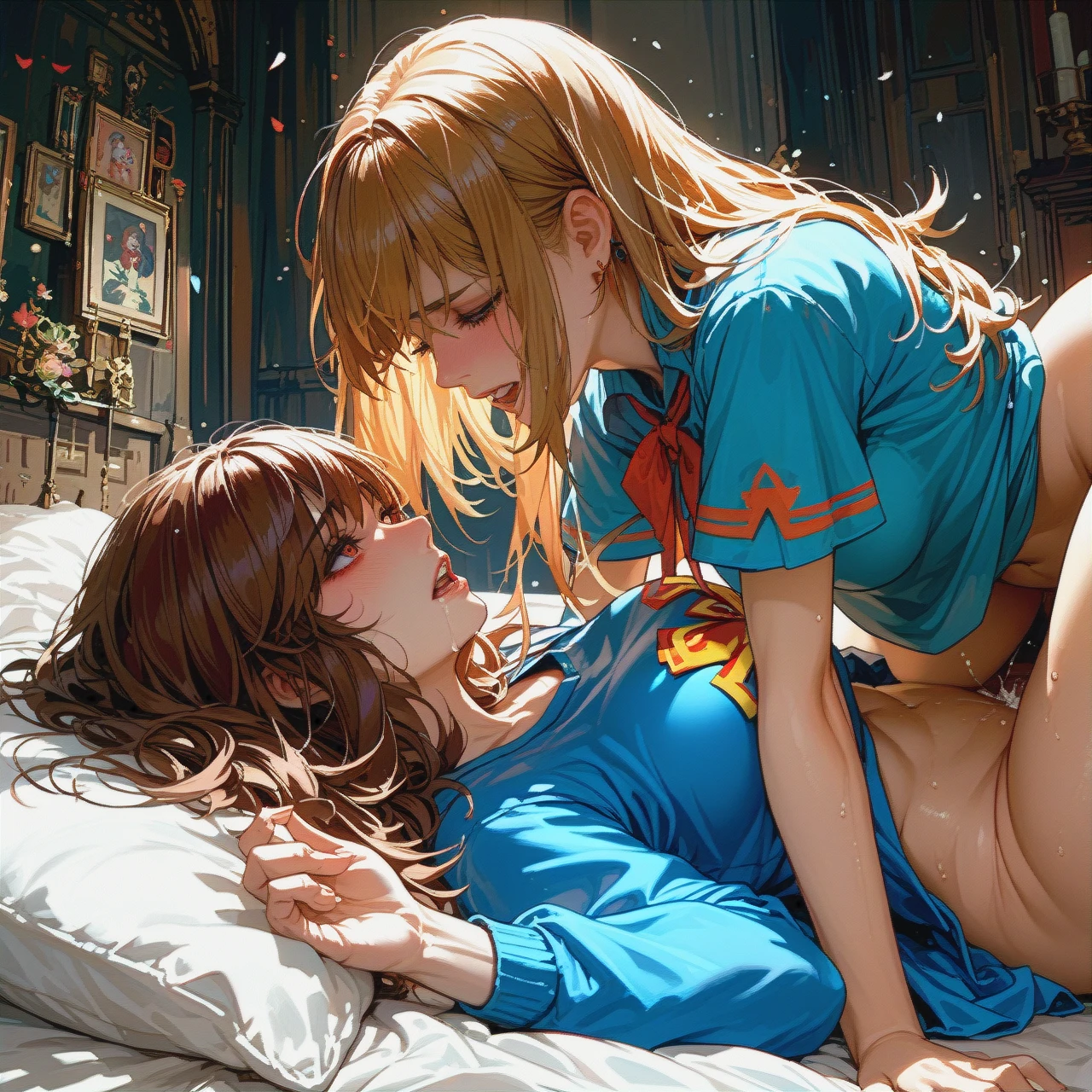 Chara from underdale having lesbian sex with frisk from underdale