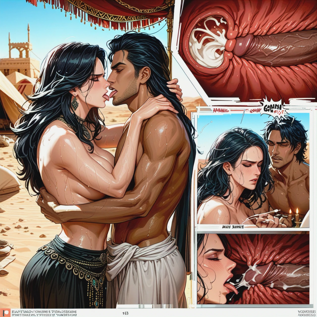 yennefer, deep thrusting, anime style, plapping,sweaty,naked,(internal_cumshot),(annoyed),on side dp,Submission,arabian male,ferocity,(undressing),arabian night,desert,tent,orgy,gangbang,(closed_eyes),(reach-around),candle,moan ,in love,tongue lick,arabian skirt ,arabian makeup,undressing,(three_sided_view),henna,pain,arabian accessory,standing sex,wet hair ,comic,fans,(multiple_views),seducing him,comic