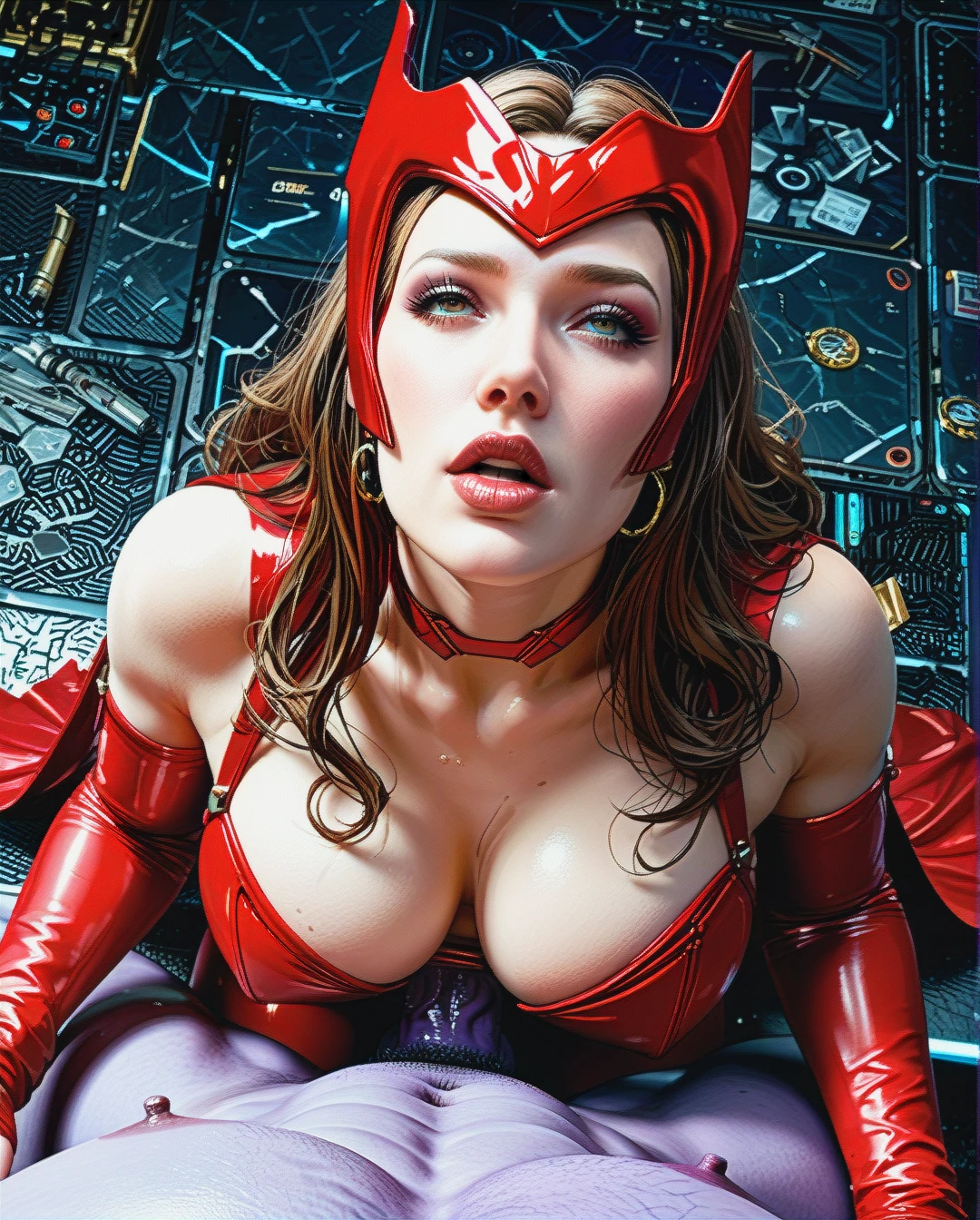 Sexy Scarlet Witch, (anal), thanos, for love, forcibly anal, lovely couple, sex Slave, Cyberpunk, plump tight body, hardcore, plump lips, Hard deep anal, looking up