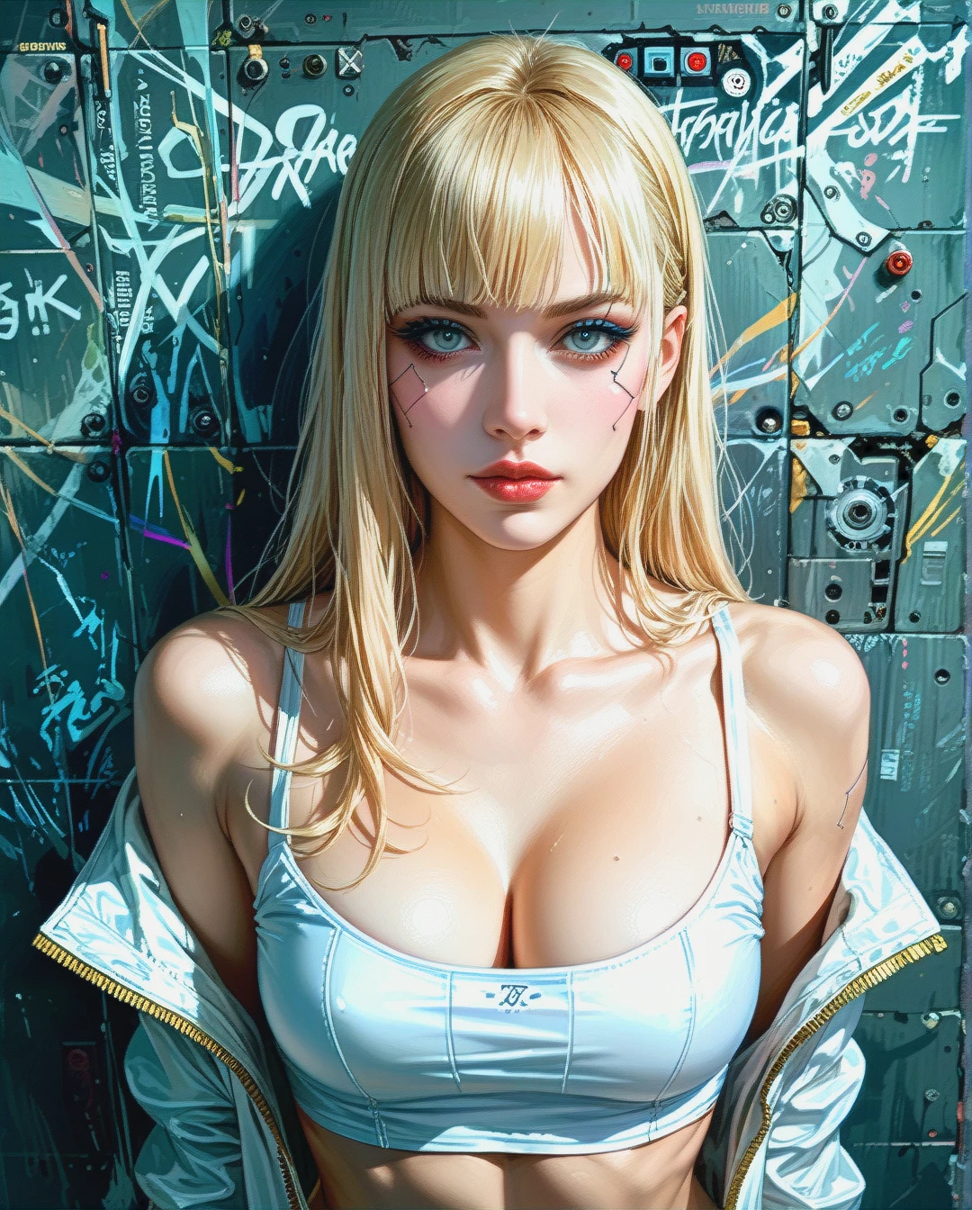 PhotoRealistic Portrait of Winx Club, Stella, Blonde, sexy posing, Perfect Sexy, Cyberpunk, 8k.