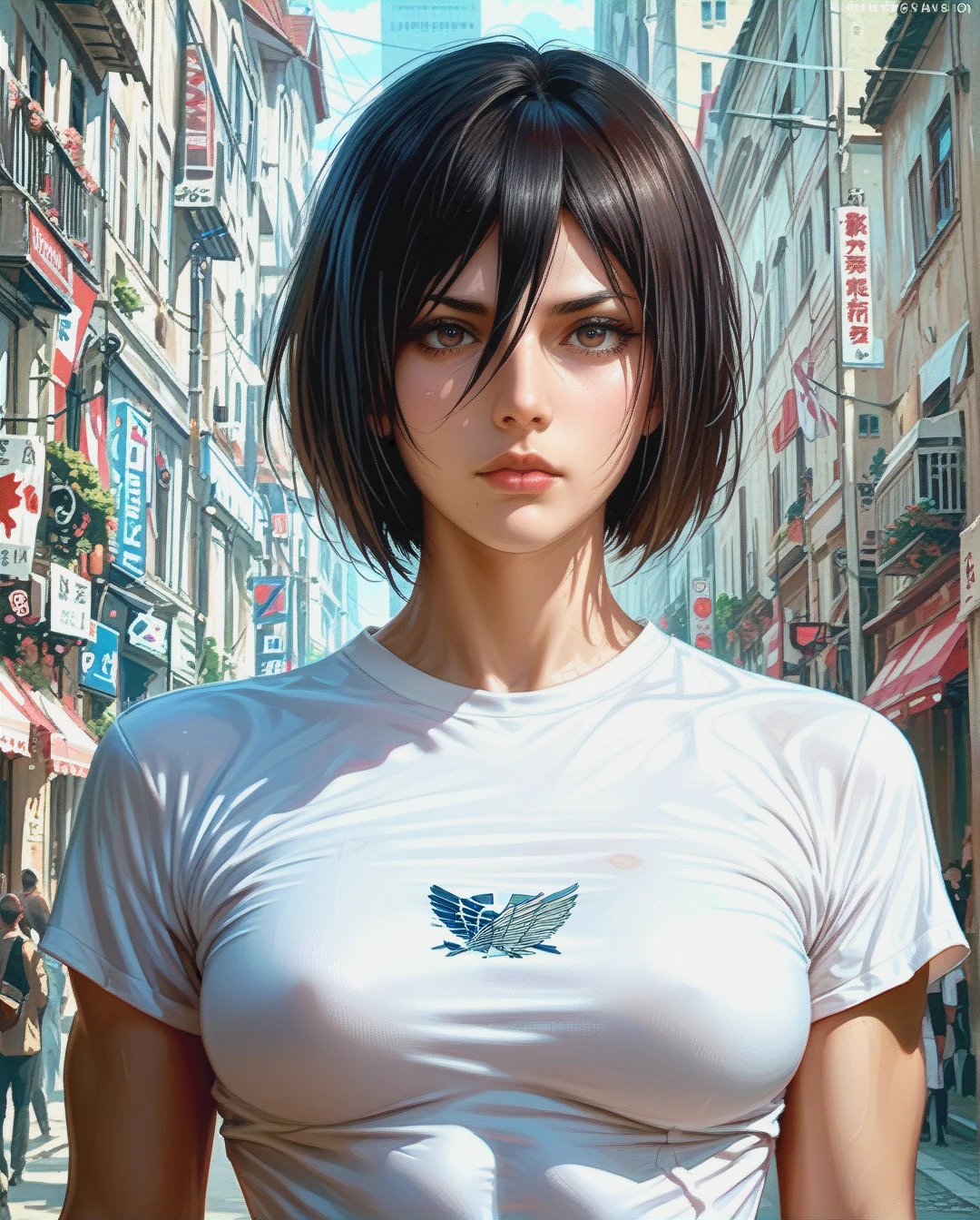 Mikasa Ackerman, Realistic Realistic , sleeve shirt attack on titan