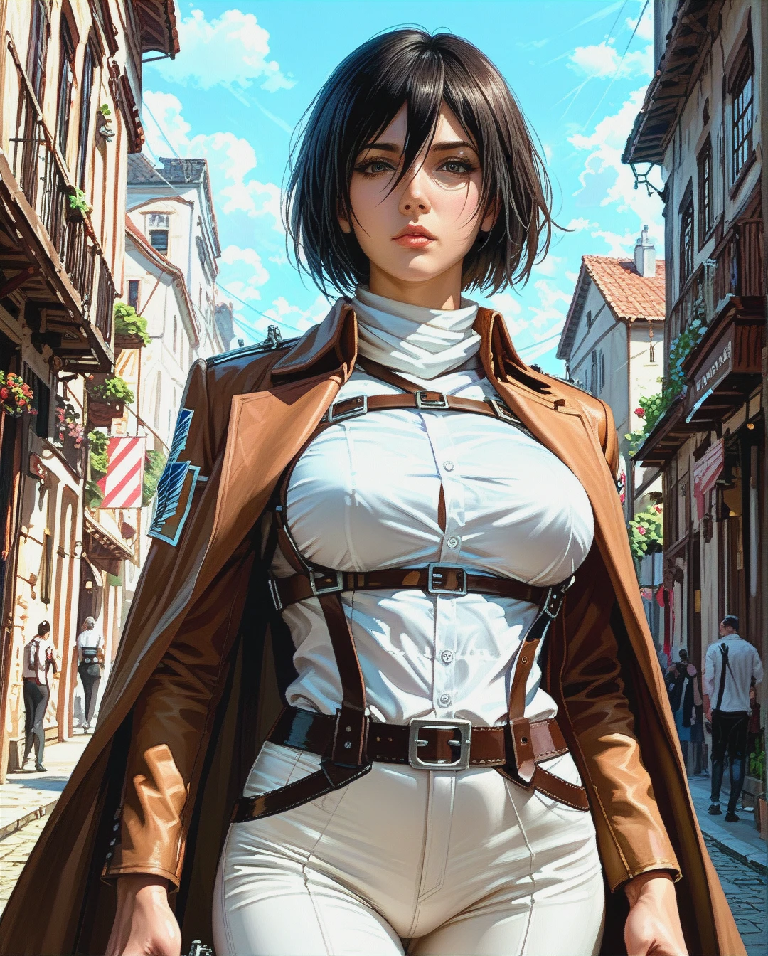 Mikasa Ackerman, mature , Realistic Realistic , clothes sexy attack on titan