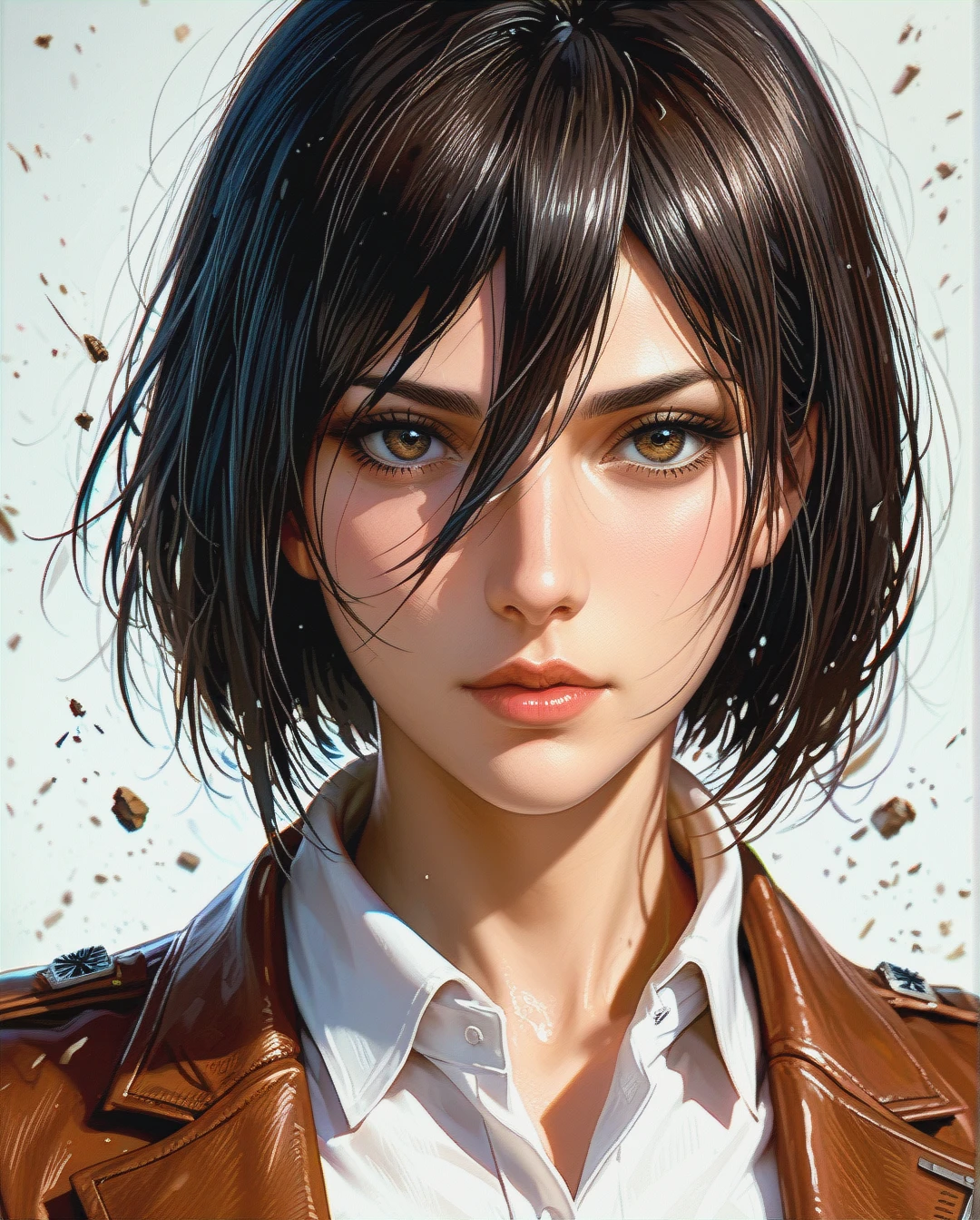 Mikasa Ackerman, mature , Realistic Realistic , clothes sexy attack on titan, Realistic Realistic,face focus