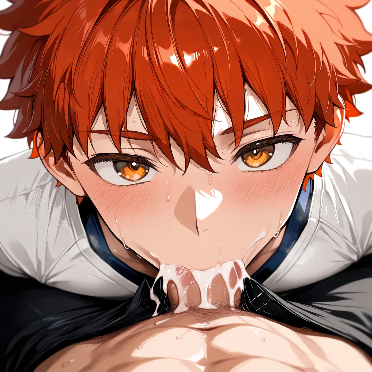 @emiya_shirou @fujimaru_ritsuka (blowjob) (yaoi) (cum_in_mouth) (2boys)