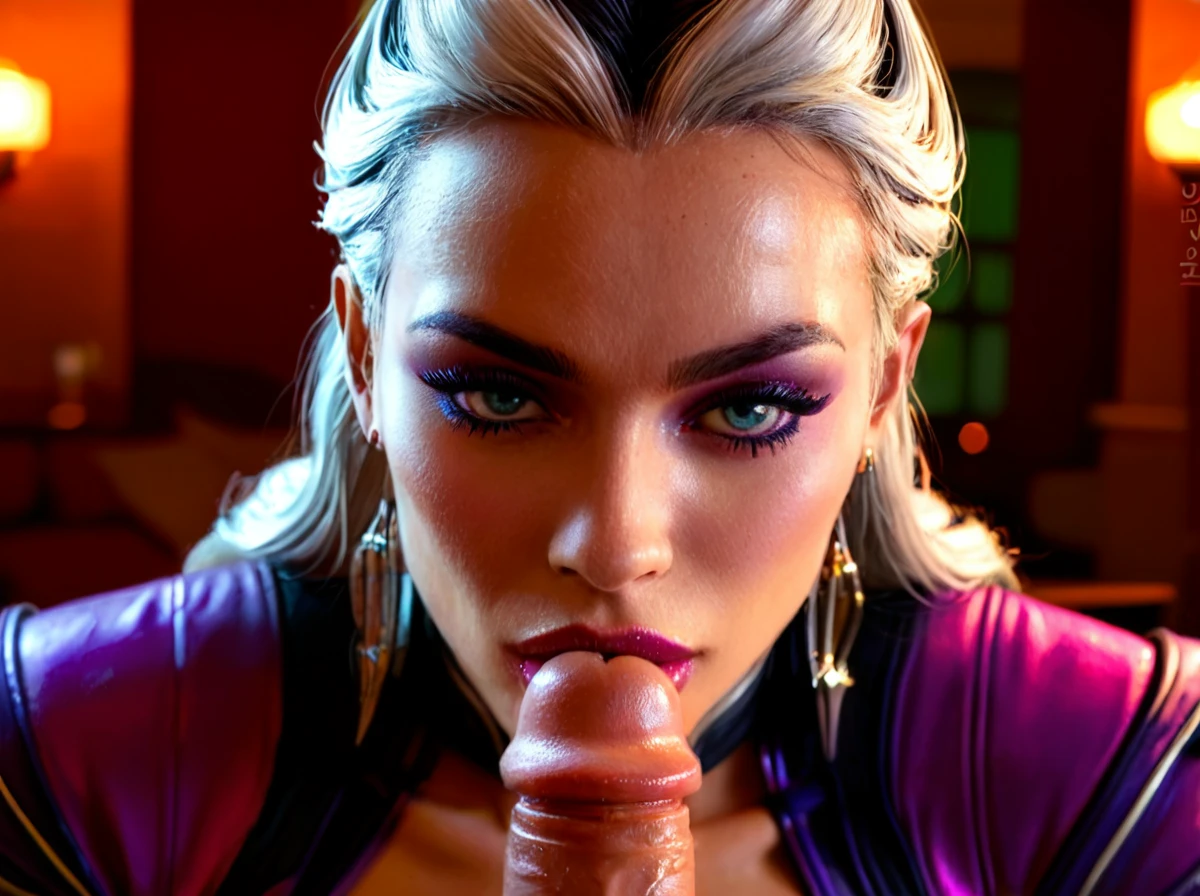 @sindel  sindel from latest mortal kombat game holding a penis between her feet