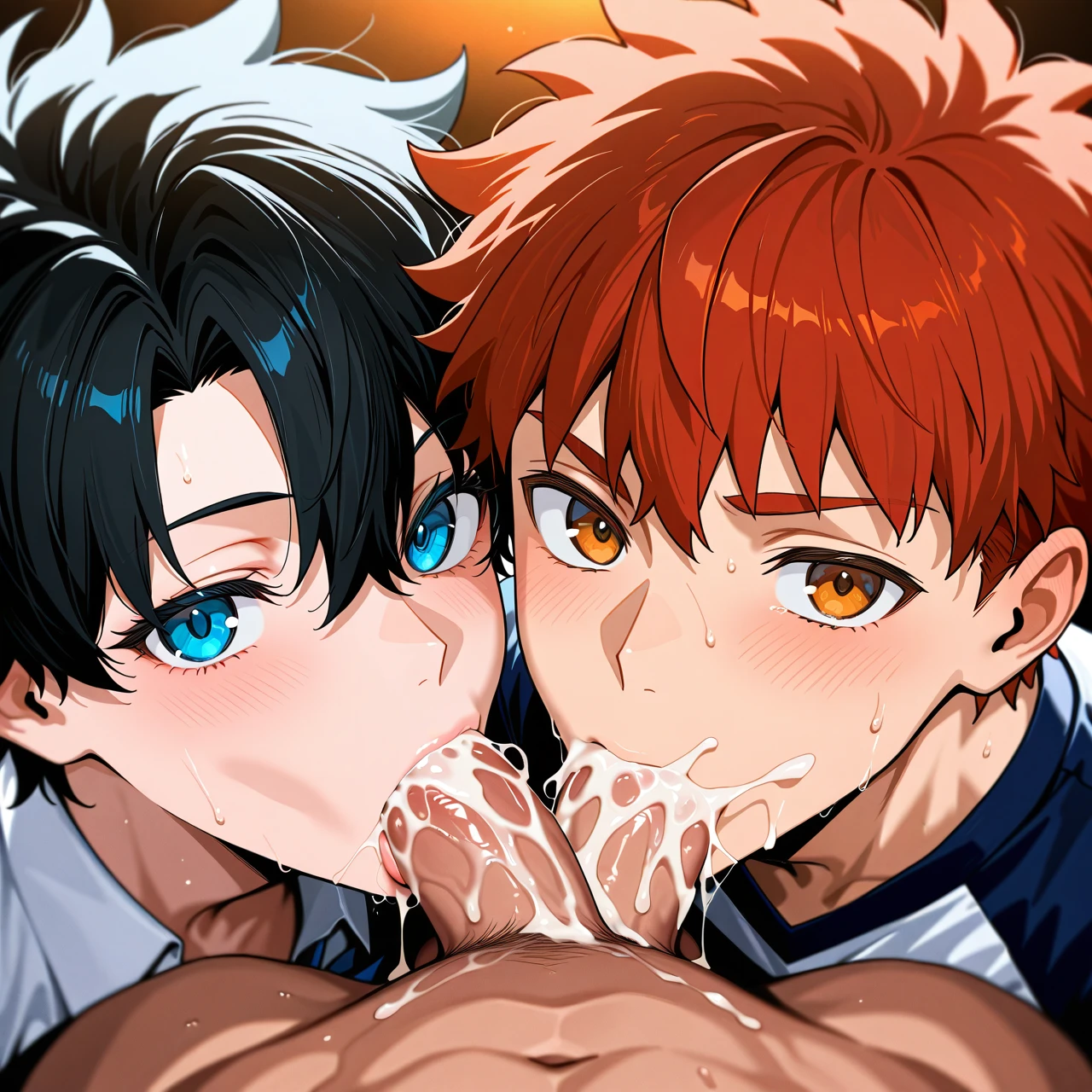 @emiya_shirou @fujimaru_ritsuka (yaoi) @blowjob (cum_in_mouth)