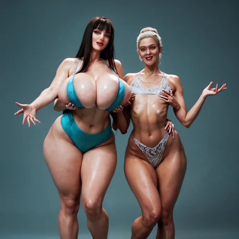 2girl, , , , nostrils,hand on breast,huge boobs,huge breast,fat knees, sexy mole,slim ankles,flat chest,reaching back,knees, spread cheeks,extra arms,large breast,massive boobs,shoulder, robe,baggy socks,latex gloves,white swimsuit,high heels, slit skirt,leggings,gold tiara,panties visible,knee boots, black leggings,purple necklace,gold tiara,lace thong,running shoes, in a kitchen, city, medieval, computers, phone pov, mario, elsa, dynamic pose