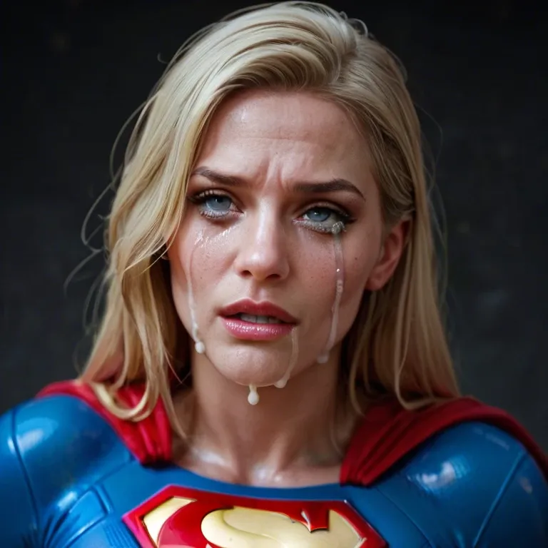 Supergirl covered in cum crying