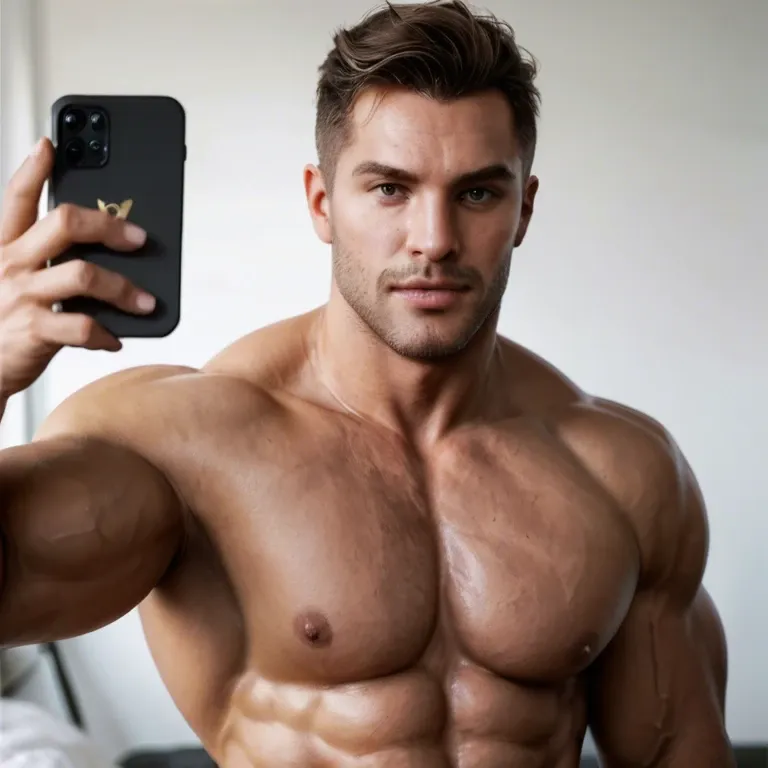 realistic photo, selfie, big dick muscular man 30 years old, very detailed