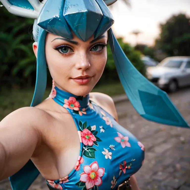 1girl,solo, , , , nose,selfie arms,areola,hip thrusts,blue turtleneck, floral dress,socks,belt,swimsuit,ballet shoes, cocktail dress,glaceon,hogtied,bikini pull,brown boots, club, sunny in forest, cyberpunk, unforgettable, cute anime face, dark skin man, mario, wonder woman, asuka langley