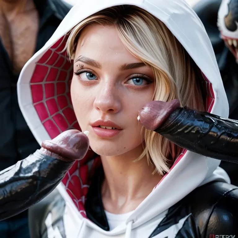 Spider gwen in a gang bang of multiple venom