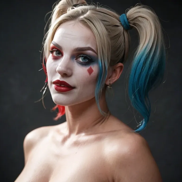 Harley quinn, nude, vintage pin up