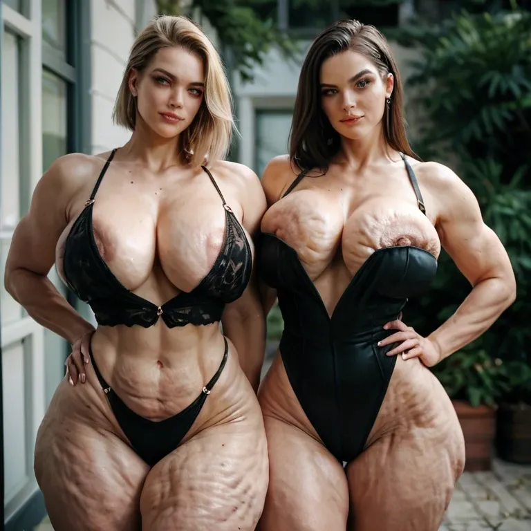 2girl, , , , wide eyebrow,thigh gap,medium boobs,large pecs,bare shoulders, sexy mole,hands on ass,areolae slip,adorable woman,knees apart, nostrils,cellulite arms,big boobs,looking back,tanned, blouse,blue stockings,gold crown,black lace bra,no shoes, nightgown,pantyhose,belts,cotton panties,stiletto heels, blue jacket,socks,sailor collar,laced bodysuit,strappy sandals, bare, restrained, castle exterior, source anime, well-lit, lara croft, jasmine, ariel waifu