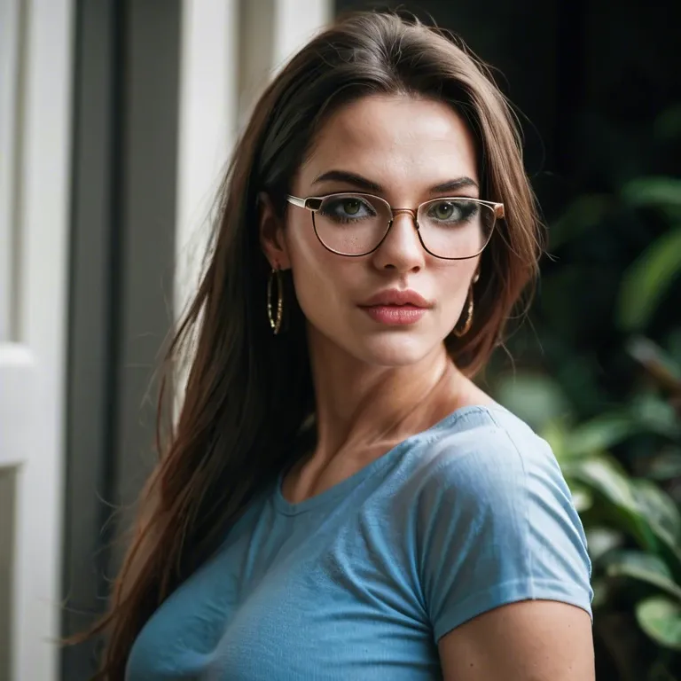 Horny thin teen with glasses