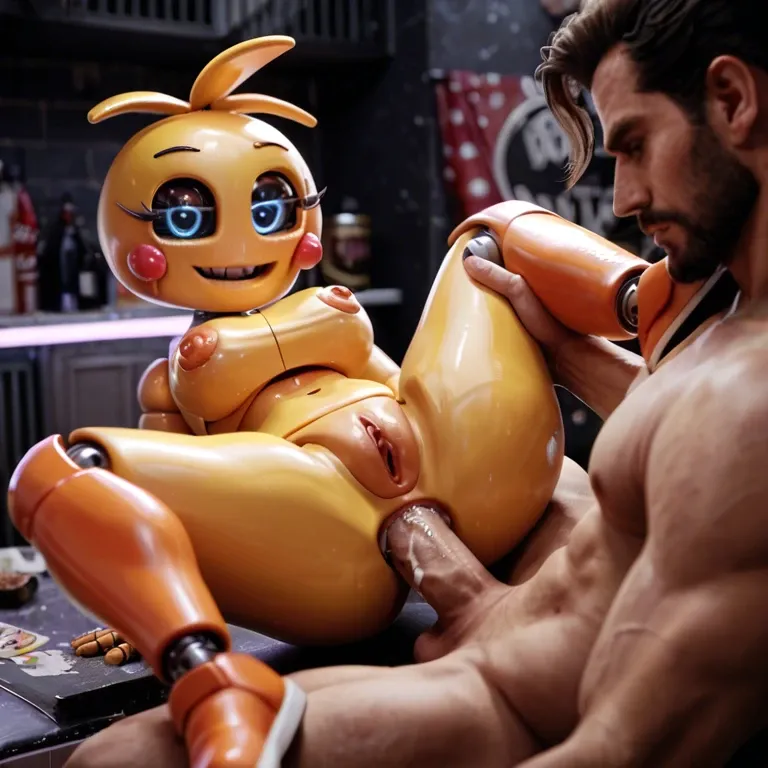 Toy chica from Five nights at Freddy's 2 having anal sex