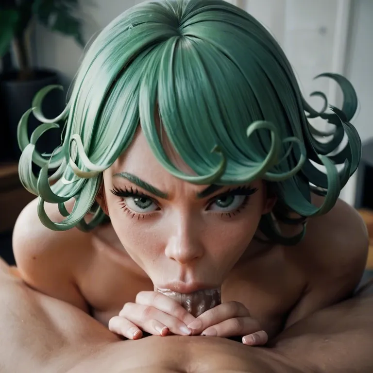 Tatsumaki,deepthroat,nude,pov