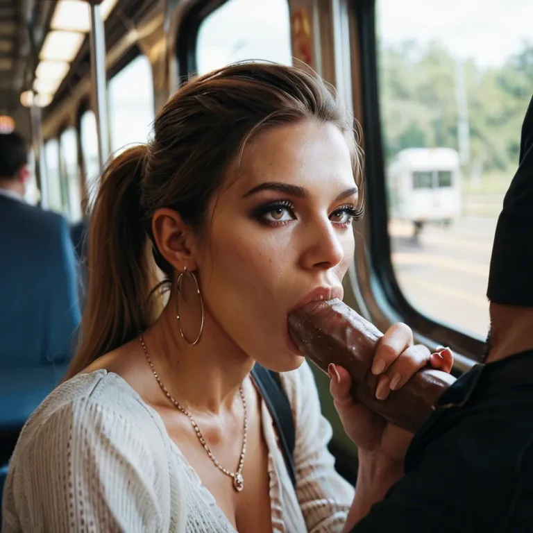 Blowjob, train, petite