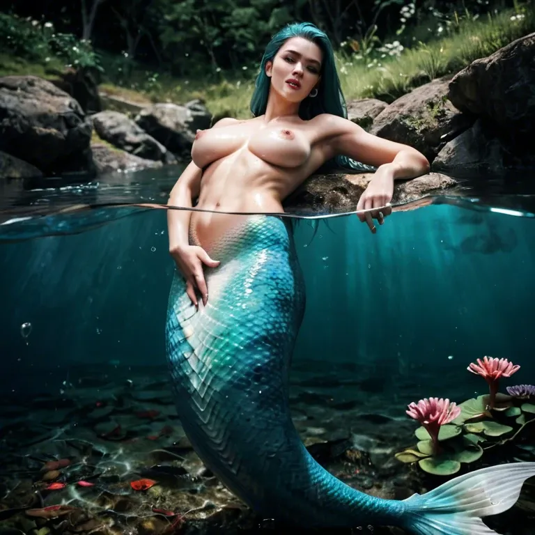 Sexy, mermaid, solo, masturbation, big boobs, beautiful, water