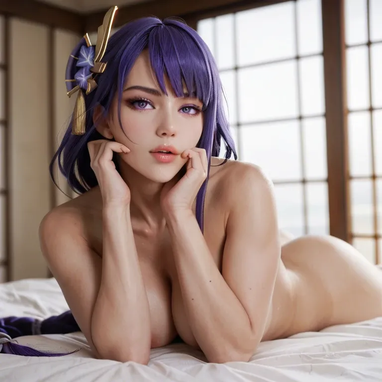 raiden shogun, yae miko, 69 pose, nude