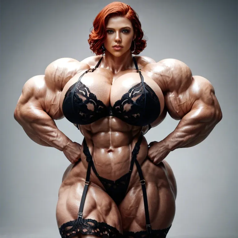 black widow, muscular woman, bodybuilder female, hyper muscular body, gigantic body , massive gigantic muscle trapèze, massive gigantic muscle épaule, massive gigantic muscle biceps, nude big boobs, gigantic abdos, lingerie dominatrix