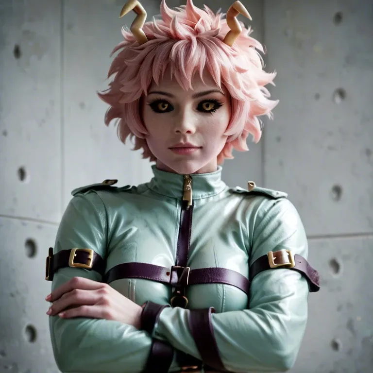 Mina ashido in a straitjacket