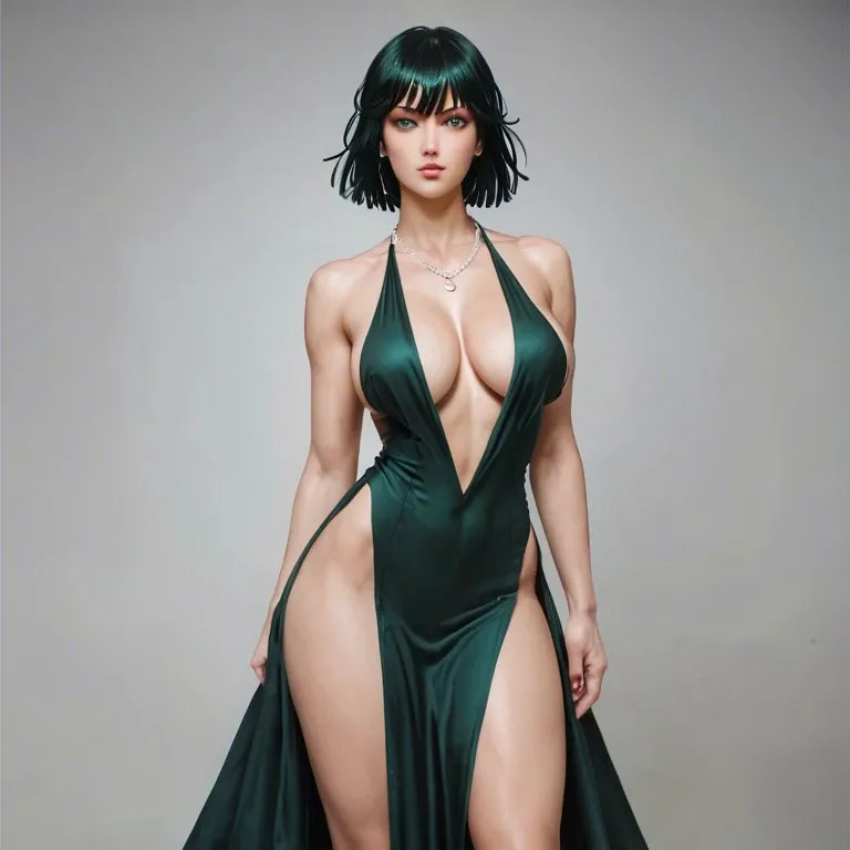 1girl, Fubuki from One Punch Man, beautiful face, big breast, hourglass figure, long legs