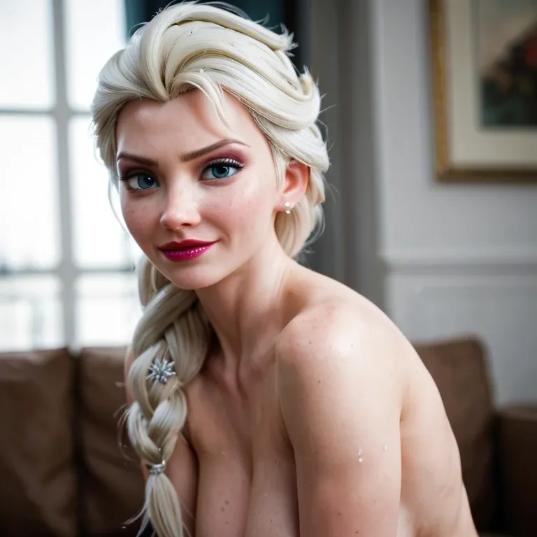 Naked Elsa from frozen squirting